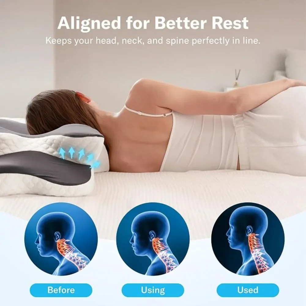Cervical Memory Foam Pillow for Neck and Shoulder Pain Relief, 16 x 26 in